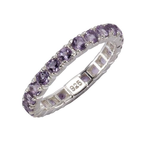 Zeeme Gemstones Ring 925/- Sterling Silber rhodiniert Amethyst