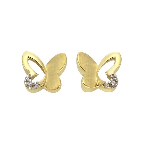 Zeeme for Kids Ohrringe 333 Gold zweifarbig Schmetterling