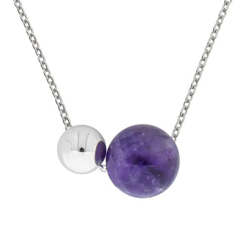 Zeeme Gemstones Collier 925 Silber Amethyst