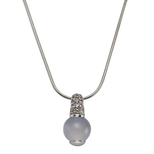 Zeeme Gemstones Halskette 925 Silber Calcedon