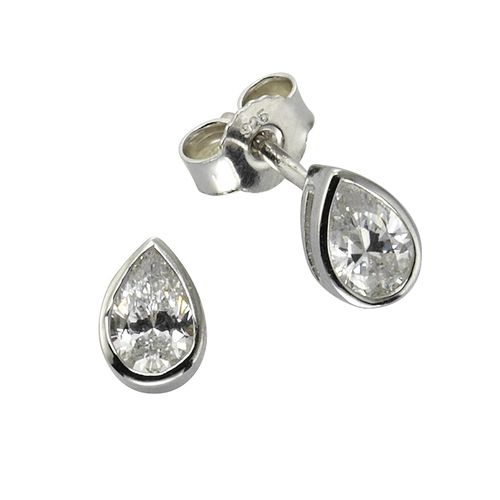 Zeeme Basic Ohrstecker 925/- Sterling Silber Zirkonia weiß