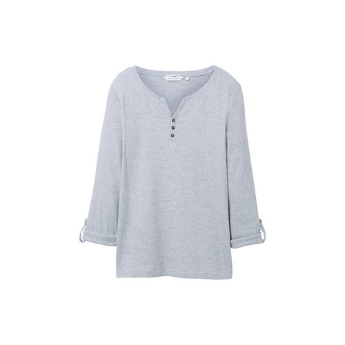 TOM TAILOR Damen Langarmshirt mit Bio-Baumwolle, blau, Gestreift, Gr. S