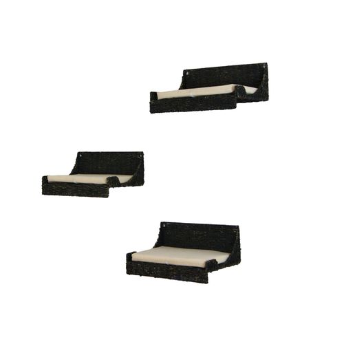 Rohrschneider Wandmulde Seegras schwarz 3er Set