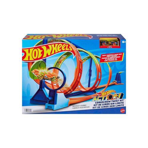 Mattel HMX41 - Hot Wheels - Action - Looping-Twister Rennbahn mit Looping und einem Fahrzeug