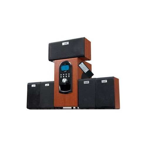 Genius Lautsprecher SW-HF 5.1 6000 v2, 5.1, 200W, braun/schwarz, Fernbedienung, Heimkino, 3.5mm Klinke, 40Hz20kHz