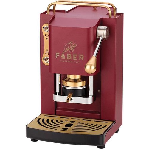 Faber Italia Mini Deluxe automatische/manuelle Kaffeepadmaschine 1.3L kirschrot