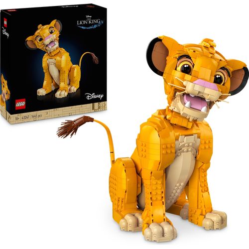 LEGO Disney Simba, der junge König der Löwen, Bauspielzeug zum Sammeln mit kreativer Tierfigur, entspannende Aktivität für Erwachsene, Geschenkidee für Filmfans 43247