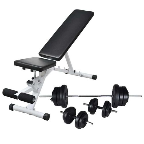 Hantelbank mit Lang- und Kurzhantel-Set 60,5 kg , Hantelsets Design 2024