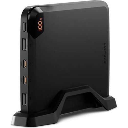 CYGNETT, Vertikale Powerbank VertPWR 25.000mAh 100W mit Halterung, Schwarz