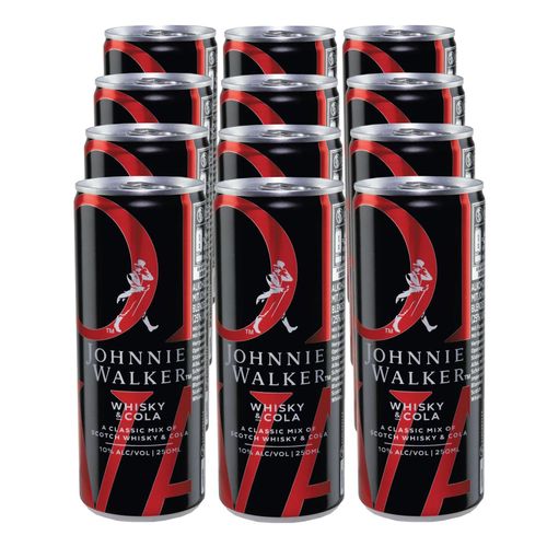 Johnnie Walker & Cola 10 % vol 0,25 Liter Dose, 12er Pack