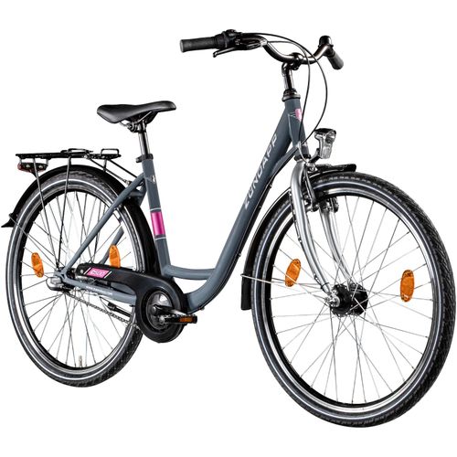 Zündapp C500 Damenfahrrad 26 Zoll Cityrad 160 - 175 cm mit 3 Gang Nabenschaltung grau