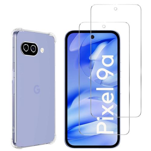 Hülle Google Pixel 9a und 2 schutzfolien - TPU - Transparent