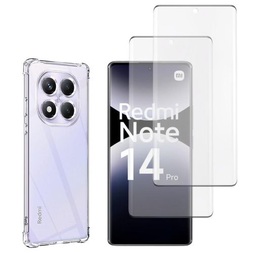 Hülle Xiaomi Redmi Note 14 PRO 4G und 2 schutzfolien - TPU - Transparent