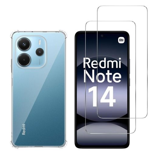 Hülle Xiaomi Redmi Note 14 4G und 2 schutzfolien - TPU - Transparent