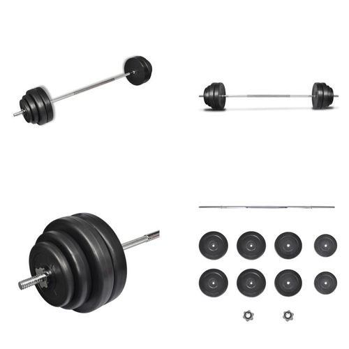 vidaXL Langhantel mit Gewichten Set 60 kg - Langhantel - Langhanteln - Langhantelset - Langhantelsets