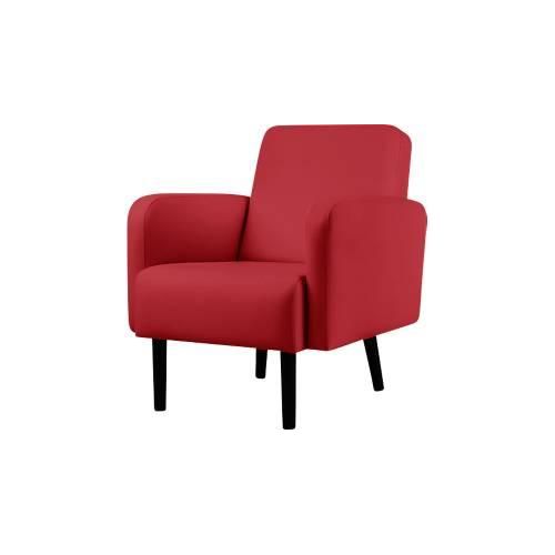 Sessel meet® by Paperflow LISBOA, desinfektionsmittelbeständiger Kunstlederbezug rot, Fußgestell schwarz, B 710 x T 815 x H 830 mm