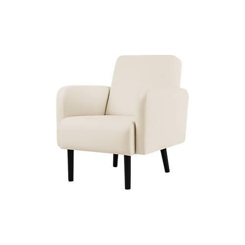 Sessel meet® by Paperflow LISBOA desinfektionsmittelbeständiger Kunstlederbezug weiß, Fußgestell schwarz, B 710 x T 815 x H 830 mm