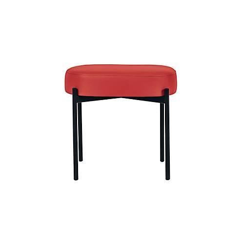 Sitzbank meet® by Paperflow GAIA, oval S, desinfektionsmittelbeständiger Kunstlederbezug rot, 4-Fußgestell mattschwarz, B 490 x T 380 x H 455 mm
