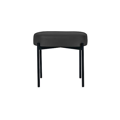 Sitzbank meet® by Paperflow GAIA, oval S, desinfektionsmittelbeständiger Kunstlederbezug schwarz, 4-Fußgestell mattschwarz, B 490 x T 380 x H 455 mm
