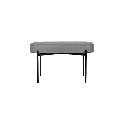 Sitzbank meet® by Paperflow GAIA, oval M, desinfektionsmittelbeständiger Kunstlederbezug grau, 4-Fußgestell mattschwarz, B 790 x T 420 x H 455 mm