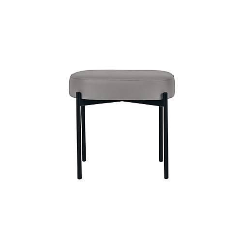 Sitzbank meet® by Paperflow GAIA, oval S, desinfektionsmittelbeständiger Kunstlederbezug grau, 4-Fußgestell mattschwarz, B 490 x T 380 x H 455 mm