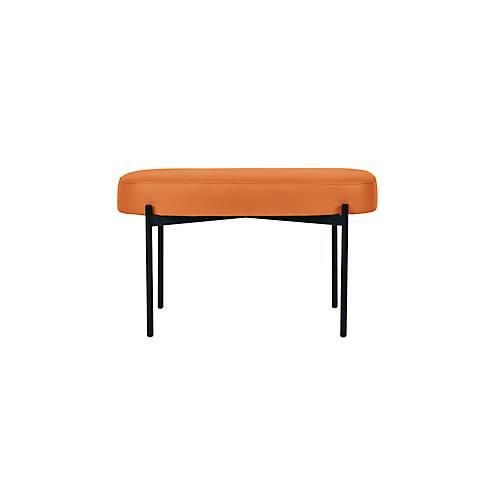 Sitzbank meet® by Paperflow GAIA, oval M, desinfektionsmittelbeständiger Kunstlederbezug orange, 4-Fußgestell mattschwarz, B 790 x T 420 x H 455 mm