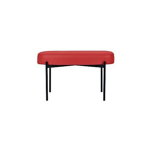 Sitzbank meet by Paperflow GAIA, oval M, desinfektionsmittelbeständiger Kunstlederbezug rot, 4-Fußgestell mattschwarz, B 790 x T 420 x H 455 mm