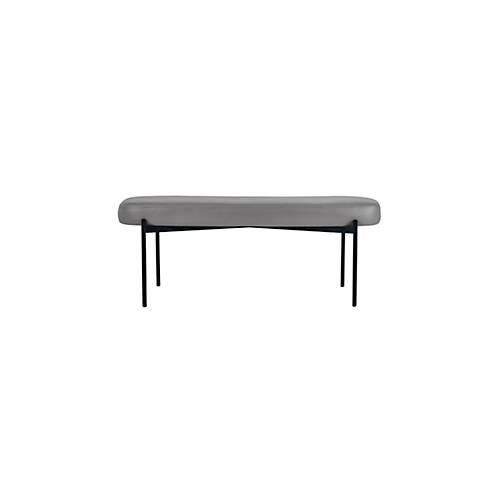 Sitzbank meet® by Paperflow GAIA, oval L, desinfektionsmittelbeständiger Kunstlederbezug grau, 4-Fußgestell mattschwarz, B 1180 x T 420 x H 455 mm