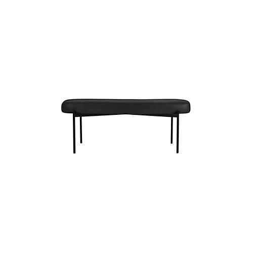 Sitzbank meet® by Paperflow GAIA, oval L, desinfektionsmittelbeständiger Kunstlederbezug schwarz, 4-Fußgestell mattschwarz, B 1180 x T 420 x H 455 mm