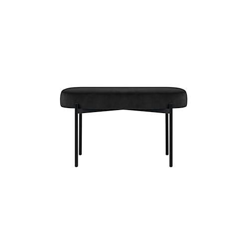 Sitzbank meet® by Paperflow GAIA, oval M, Samtbezug schwarz, 4-Fußgestell mattschwarz, B 790 x T 420 x H 455 mm