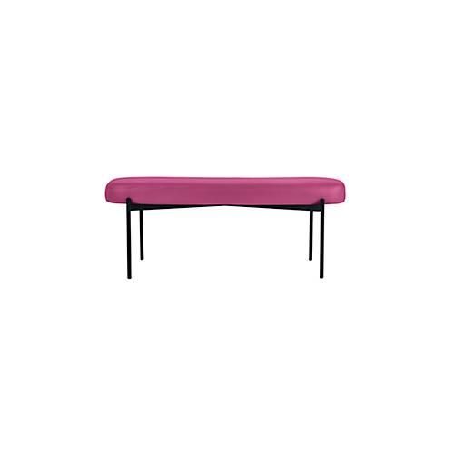 Sitzbank meet® by Paperflow GAIA, oval L, desinfektionsmittelbeständiger Kunstlederbezug lila, 4-Fußgestell mattschwarz, B 1180 x T 420 x H 455 mm