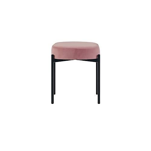 Sitzbank meet® by Paperflow GAIA, oval S, Samtbezug rosé, 4-Fußgestell mattschwarz, B 490 x T 380 x H 455 mm