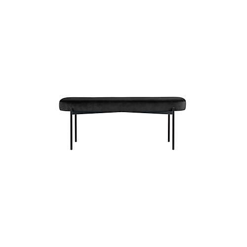 Sitzbank meet® by Paperflow GAIA, oval L, Samtbezug schwarz, 4-Fußgestell mattschwarz, B 1180 x T 420 x H 455 mm