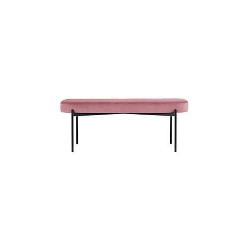 Sitzbank meet® by Paperflow GAIA, oval L, Samtbezug rosé, 4-Fußgestell mattschwarz, B 1180 x T 420 x H 455 mm