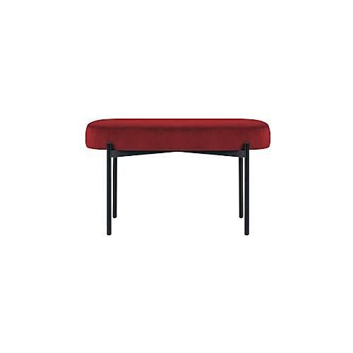 Sitzbank meet® by Paperflow GAIA, oval M, Samtbezug rot, 4-Fußgestell mattschwarz, B 790 x T 420 x H 455 mm