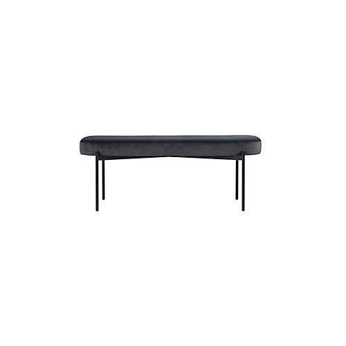 Sitzbank meet® by Paperflow GAIA, oval L, Samtbezug anthrazit, 4-Fußgestell mattschwarz, B 1180 x T 420 x H 455 mm