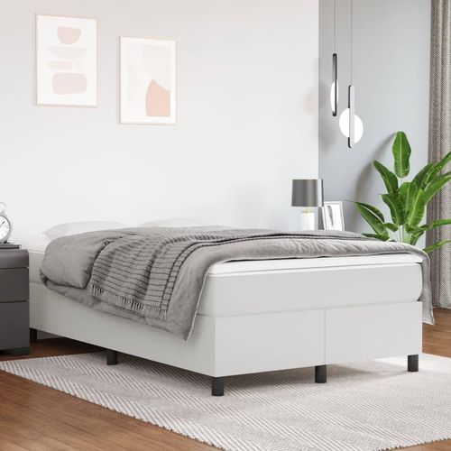 Boxspringbett Mit Matratze Kunstleder Weiß | Größe: 120 x 200 cm | Höhe: 35 cm