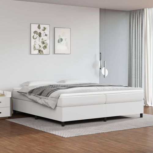 Boxspringbett Mit Matratze Kunstleder Weiß | Größe: 200 x 200 cm | Höhe: 35 cm