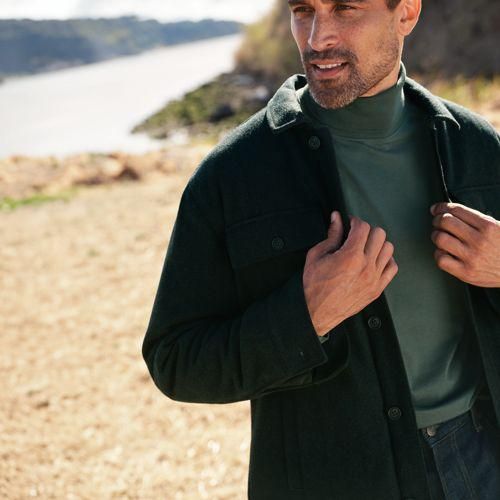 Super-T Rollkragenshirt, Classic Fit, Herren,  Grün, Baumwolle, by Lands' End