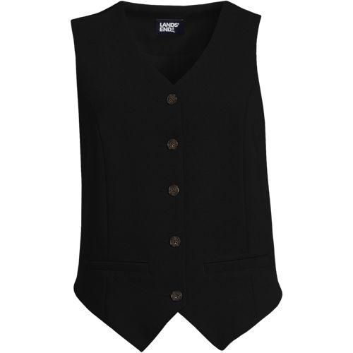 Weste aus Crêpe, Damen,  Schwarz, Polyester, by Lands' End