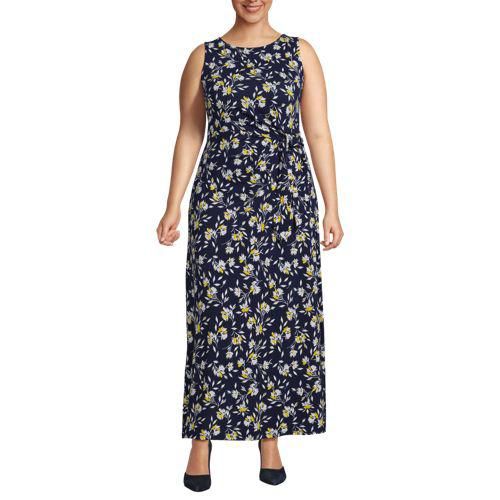 Maxikleid aus Baumwolle/Modal mit Bindeband, Damen,  Blau, Baumwolle Modal, by Lands' End