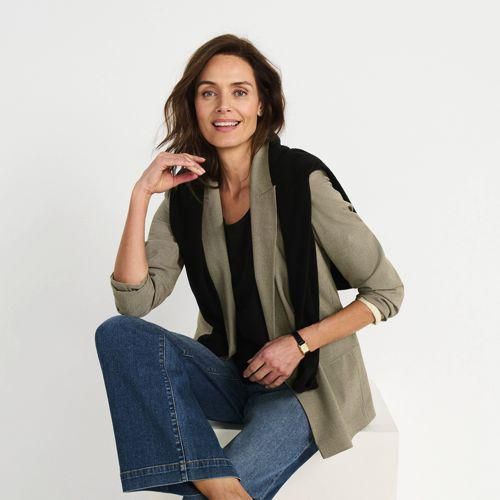 Blazer, Damen,  Braun, Polyester-Mischung, by Lands' End