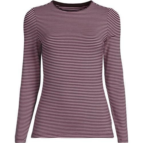 Shirt aus Baumwolle/Modal-Mix mit Rundausschnitt, Damen,  Lila, Baumwolle Modal, by Lands' End