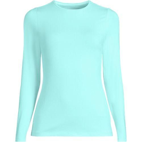 Shirt aus Baumwolle/Modal-Mix mit Rundausschnitt, Damen,  Grün, Baumwolle Modal, by Lands' End