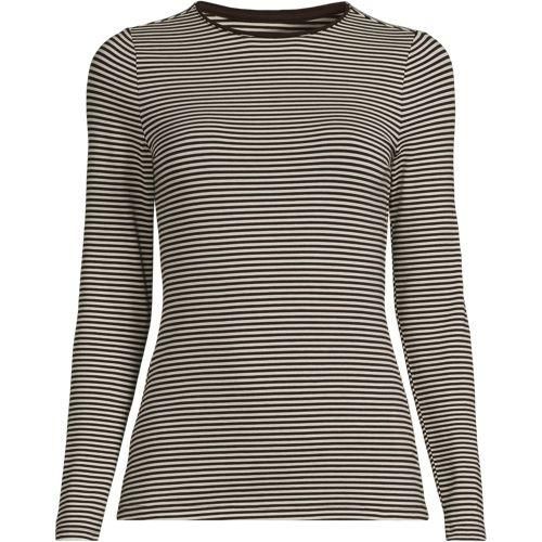Shirt aus Baumwolle/Modal-Mix mit Rundausschnitt, Damen,  Braun, Baumwolle Modal, by Lands' End