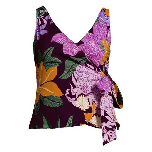 Tankini-Top mit seitlichem Bindeband, Damen,  Lila, Elasthan/Polyester-Mischung/Nylon-Mischung, by Lands' End