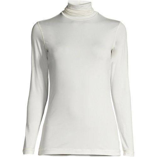 Funktionsshirt mit Rollkragen THERMASKIN, Damen,  Weiß, Polyester-Mischung, by Lands' End