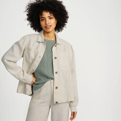 Leinenjacke, Damen,  Beige, Leinen, by Lands' End