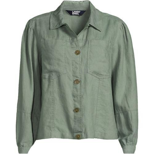 Leinenjacke, Damen,  Grün, Leinen, by Lands' End
