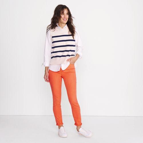 Slim Fit Öko Jeans High Waist, Damen,  Orange, Elasthan/Baumwoll-Mischung/Polyester-Mischung, by Lands' End